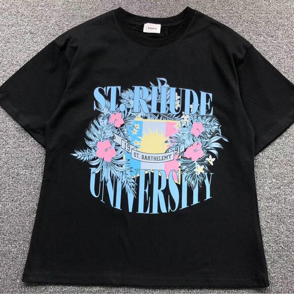 Rhude University T Shirt Invintage Black